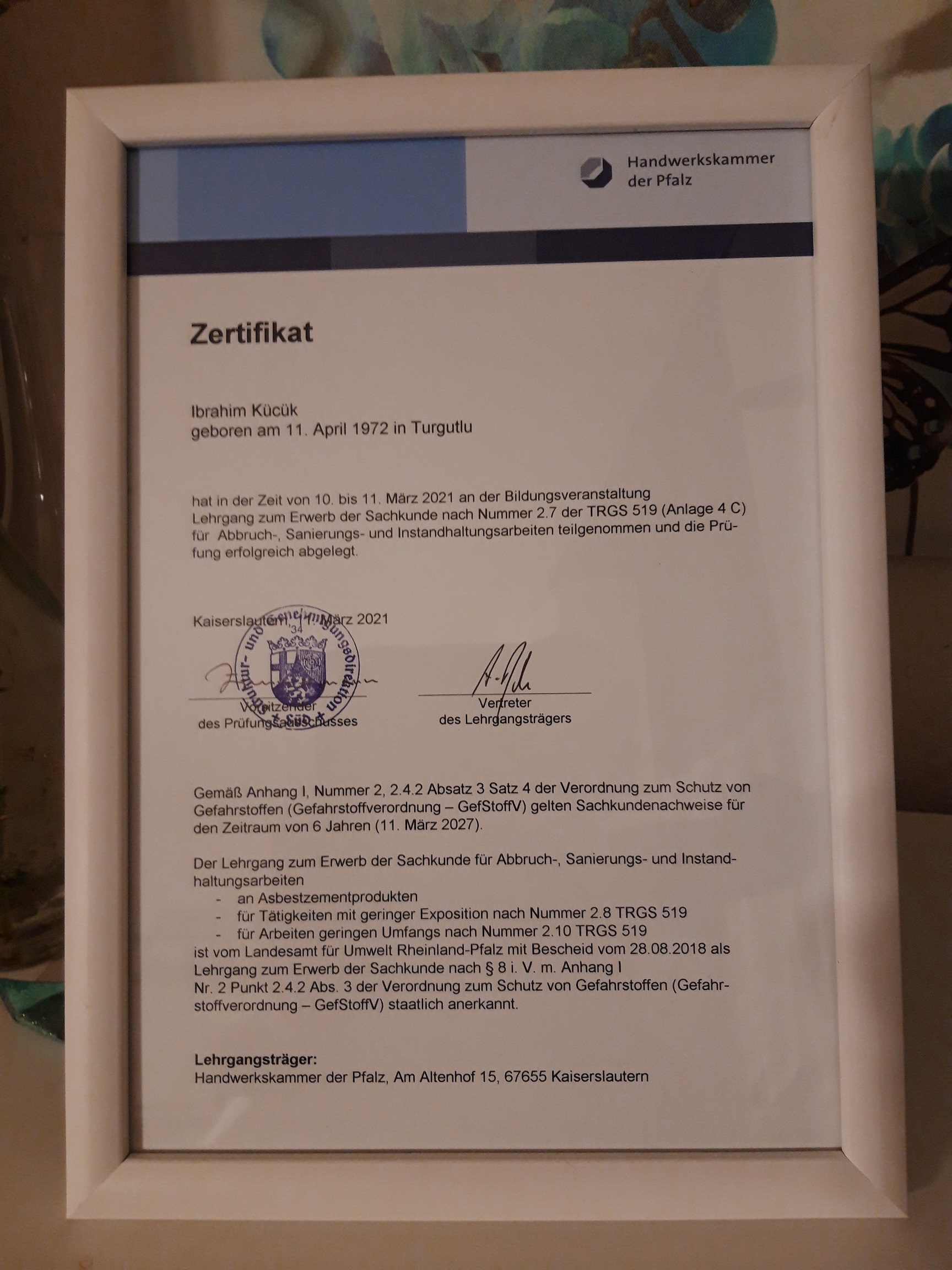 zertifikat